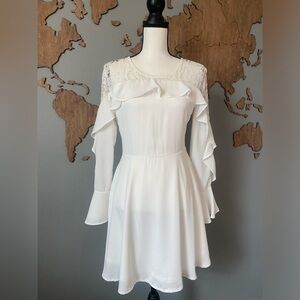 White Lace Long Sleeve Dress